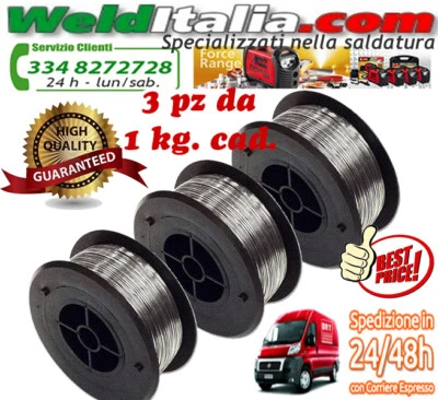 WELDITALIA BOBINA FILO ANIMATO SALDATRICE 3 PZ Ø 0,9 MM DA 1,0 KG NO GAS TELWIN DECA AWELCO