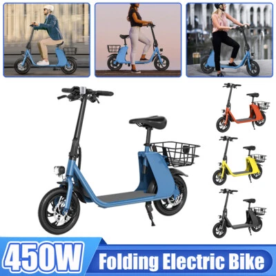 450W ELECTRIC SCOOTER LONG RANGE FOLDING ADULT KICK E-SCOOTER UL 2849 CERTIFIED