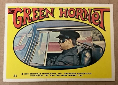 VINTAGE GREEN HORNET STICKER #31 (1966) Topps; Bruce Lee as Kato; Excellent; New - Image 1 of 4