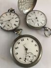 Vintage Pocket Watch Lot Of Three For Parts Or Repair, Elgin, Gallon And Another
