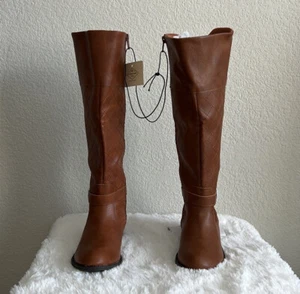 St. John's Bay Womens  Heel Riding Boots color cognac Size 5 - Picture 1 of 9