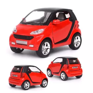 Red 1:32 Model Car Metal Diecast Toy Vehicle Kids Sound Light For Smart ForTwo G - Picture 1 of 9