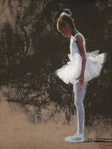 Anticipation by Richard Wilson African American Ballerina Girl Art Print 16x20 - Picture 1 of 1