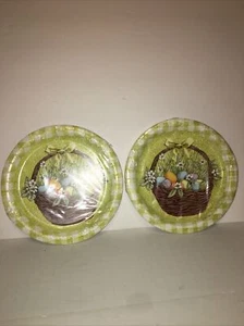Easter Basket 7 Inch Paper Plates Two  8 Pack Easter Plates Egg Decoration - Picture 1 of 3