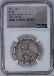 1841-O Liberty Seated Half Dollar 50c NGC XF40 EF40 - John McCloskey Collection - Picture 1 of 2