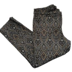 Lord & Taylor Kelly Ankle Pants Size 16 High Rise Gold Black Gray Floral - Picture 1 of 11