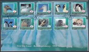 ROSS DEP. 1994 Antarctic Birds & Seals, Set of 10 FDC - Picture 1 of 1
