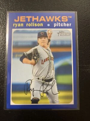 2020 Topps Heritage Minor League Edition Blue /99 Ryan Rolison #63 - Image 1 of 2