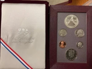 1988-S US Mint Prestige Proof Set Olympiad Silver Dollar Box & COA 6 Coins - Picture 1 of 4