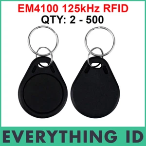 EM4100 125KHz EM BLACK RFID ID KEY FOB TAG LF PROXIMITY ACCESS CONTROL KEYFOB - Picture 1 of 1