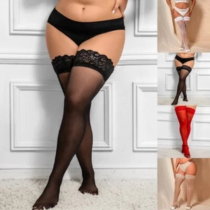 1 Stck. Damen Übergröße Dessous Spitze Strumpfhose halbtransparent sexy Seide - Bild 1 von 30