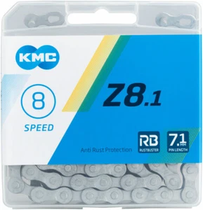 KMC Z8.1 RB Rustbuster Bicycle Chain 8-Speed 116 Links Gray 1/2 x 3/32" Road MTB - Picture 1 of 2