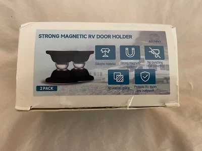 SOPORTES MAGNÉTICOS FUERTES PARA PUERTA REMOLQUE RV (2) PAQUETE NUEVO EN CAJA Foto 1 de 4