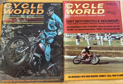 2 X 1968 Cycle World MOTORCYCLE MAGAZINES Road Test Harley Davidson Sprint Honda - Image 1 of 4