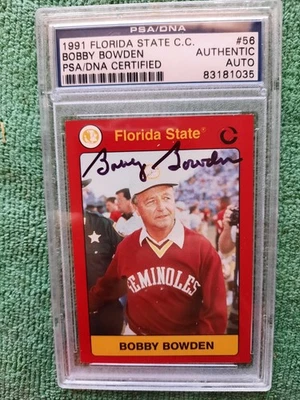 Bobby Bowden AUTO 1991 Collegiate Collection Florida State #56 PSA/DNA SLABBED! - Image 1 of 2