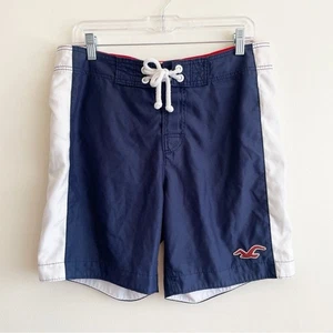 Hollister Y2k vintage retro swim trunks shorts America logo drawstring beach M - Picture 1 of 10