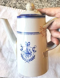 Spode Copeland NEWBURYPORT Blue Coffeepot Teapot with lid Y3053 - Picture 1 of 6