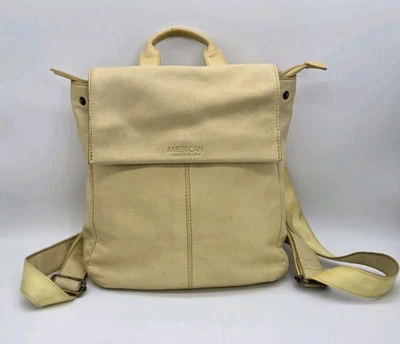 American Leather Co. Liberty Backpack Purse Pale Yellow Soft Genuine Leather  - Image 1 of 4