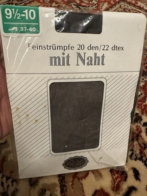 Eurobella C&A Strapsstrümpfe 20den mit Naht Nahtstrümpfe grau 9,5-10 37-40 - Bild 1 von 2