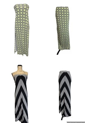 MAXI FALDA LARGA Chevron Estampado Geométrico Lote De 2 Elásticas Playa Costera PEQUEÑAS Foto 1 de 4