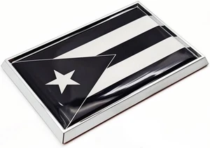 Black Puerto Rico Flag Sticker Emblem Decal Puerto Rican Car Chrome Flags, 2 - Picture 1 of 5