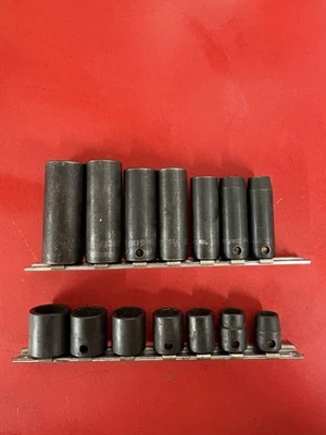 Snap-On Tools 14pc Deep/Shallow SAE IMPACT Socket Set, 3/8” Drive, 6pt, 3/8-3/4 - Image 1 of 4