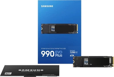 Samsung 990 EVO Plus 4TB NVMe 2280 M.2 SSD PCIe 4.0 x4 / PCIe 5.0 x2 MZ-V9S4T0BW - Bild 1 von 4