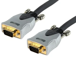 NEW 5M OXYGEN FREE COPPER VGA MONITOR CONNECT CABLE GOLD PLATED PLUGS & CONTACTS - Picture 1 of 1