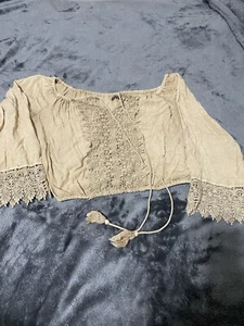 earthbound trading co crop top boho 100% rayon size medium - Picture 1 of 5