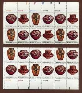 4 Plate Blocks ALL CORNERS! 48 .13c STAMPS. PUEBLO ART 1977 SC#1706-09 MNH - Picture 1 of 2