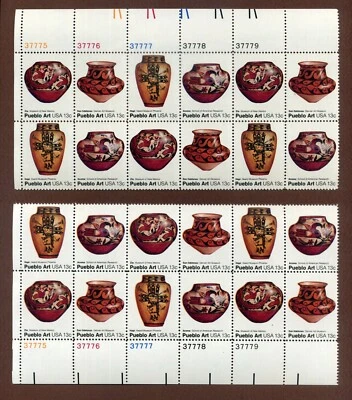 4 Plate Blocks ALL CORNERS! 48 .13c STAMPS. PUEBLO ART 1977 SC#1706-09 MNH - Image 1 of 2