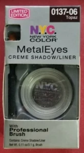 N.Y.C Metal Eyes Creme Shadow/Liner With Brush #0137-06 Topaz - Limited Edition - Picture 1 of 2