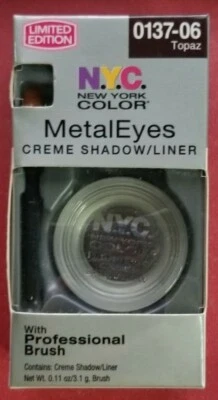 N.Y.C Metal Eyes Creme Shadow/Liner With Brush #0137-06 Topaz - Limited Edition - Image 1 of 2