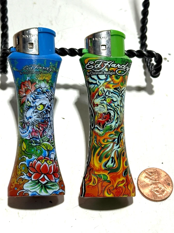 2 ENCENDEDORES DE BUTANO HARDY BULLDOG DE COLECCIÓN DE CHRISTIAN AUDIGIER WORKS NULITE 3,5" DE ALTO Foto 1 de 2