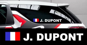 2 X NOM PILOTE + DRAPEAU RALLYE COURSE AUTOCOLLANT STICKER 003 - Imagen 1 de 1