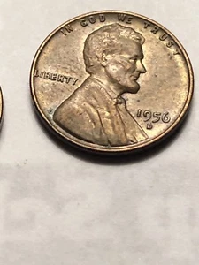 1956 D Lincoln Wheat Cent Au Almost Uncirculated Free Shipping Lot N05 - Picture 1 of 12
