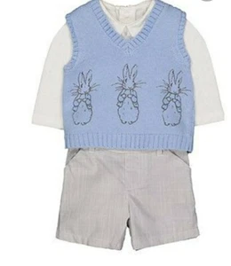 Peter Rabbit 3 Piece Outfit 1-3 Months Brand New Gift RRP £26.00 Baby Boy - Picture 1 of 7