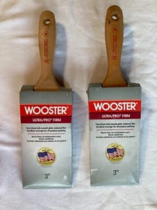 (2) Wooster 4173 3” Ultra Pro Jaguar Firm Nylon Polyester Wall Brush - Picture 1 of 7