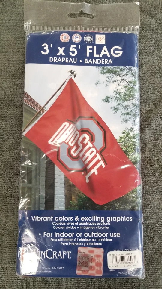 WinCraft Ohio State University Buckeyes 3’ x 5’ Bandera o Bandera Fútbol ¡¡NUEVO!!! Foto 1 de 1