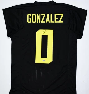Christian Gonzalez Autographed Black College Style Jersey- Beckett W Hologram - Picture 1 of 12