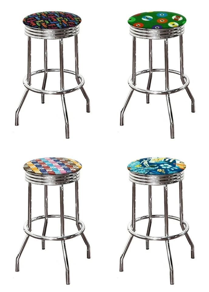 Taburete de Bar 29" Alto Acabado Cromo Giratorio Cocina Novedad Sala de Juegos Billar Piscina Foto 1 de 1