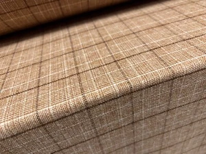 Wool Blend Suiting Jacket Fabric, Per Metre - Check - Honey & Cream - Picture 1 of 3