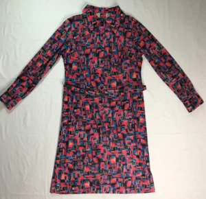 VINTAGE RETRO 1970s - 80s CASUAL TEA DRESS 40" CHEST 42" LENGTH RED PATTERN VGC - Picture 1 of 16