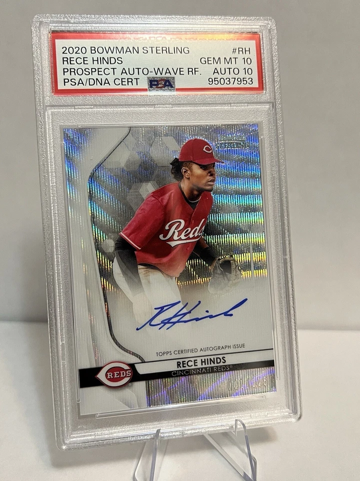 2020 Bowman Sterling Rece Hinds Prospect Auto Wave Refractor 11/125 PSA 10 Pop 1 - Image 1 of 2