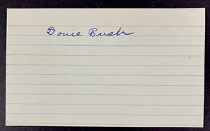Owen Donie Bush Signed Index Card T206 Detroit Tigers Washington Senators 1905  - Picture 1 of 2