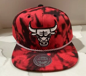 Mitchell & Ness CHICAGO BULLS NBA Black/Red Tie Dye Cap NEW - Picture 1 of 6
