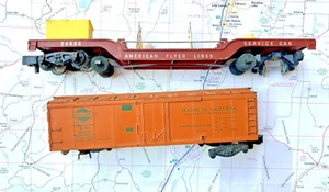 Two American Flyer S Gauge Cars, Boxcar & Track Cleaner, Parts Or Repair - Picture 1 of 2