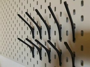 10x Garnrollenhalter passend für IKEA Skadis System in schwarz PETG Ordnung - Picture 1 of 13