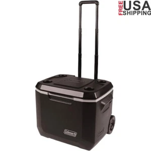 Insulated Wheeled Cooler 50Qt Portable Rolling Ice Chest Keeps Ice 5 Days New - Picture 1 of 7