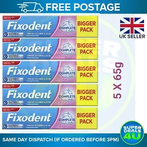 Fixodent Original - Adhesive Cream Complete Full/Partial Denture-Bigger Pack-5 X - Picture 1 of 7